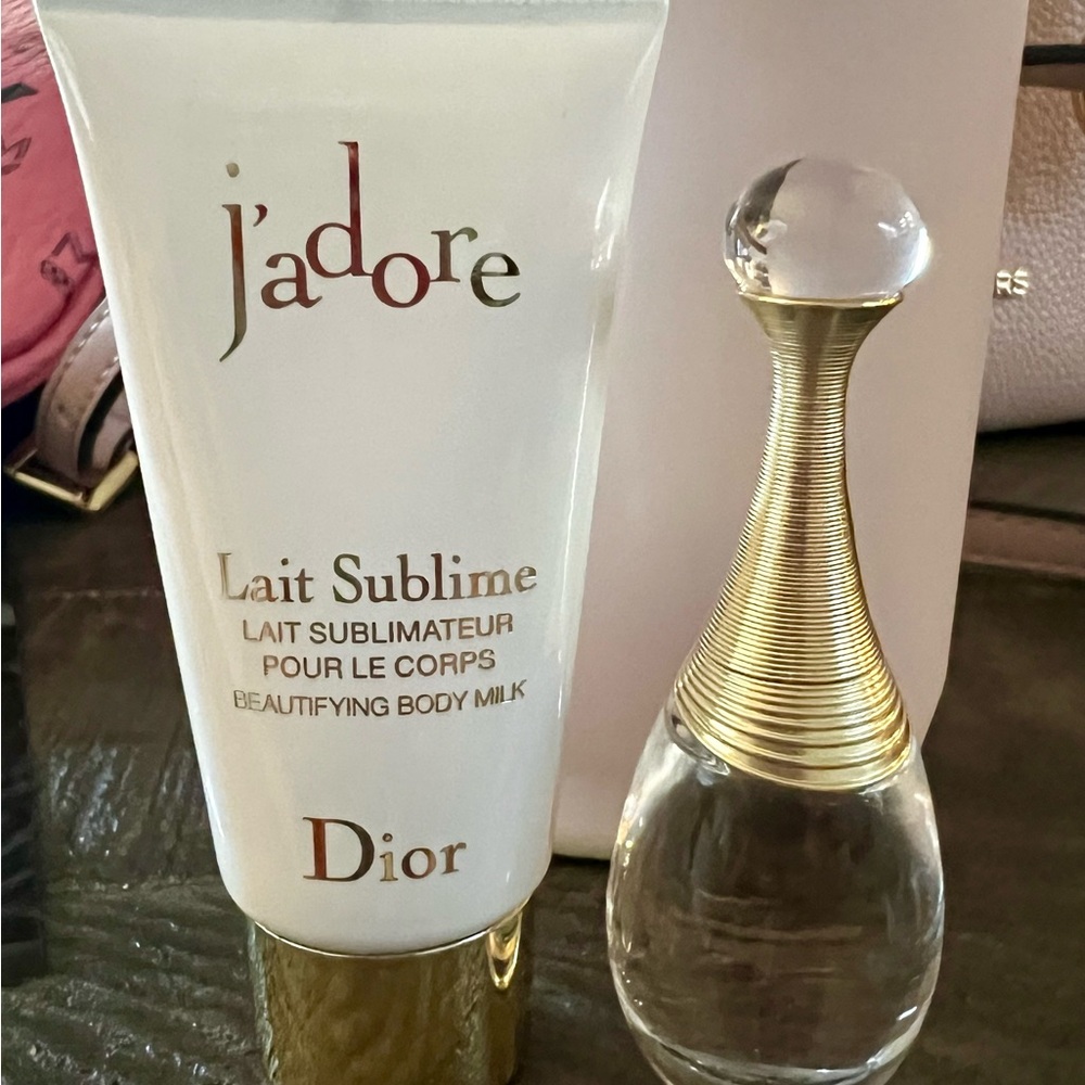 Dior Makeup Bag with travel size Dior products